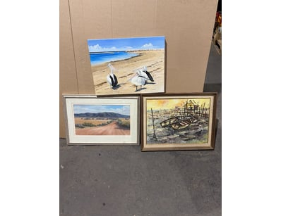 Collection of three original artworks featuring Au...