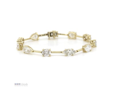 14K YELLOW GOLD, 12.14CT TDW DIAMOND BRACELET.    ...
