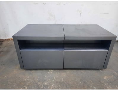 Entertainment Unit With Drawers, Timber Style, Gre...