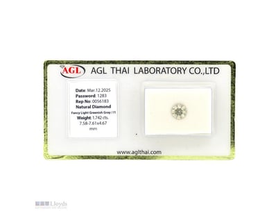 1.742CT CERTIFIED, NATURAL GREEN/GREY DIAMOND     ...