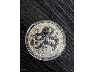 2024 YEAR OF THE THE DRAGON 1/2OZ SILVER PROOF COI...