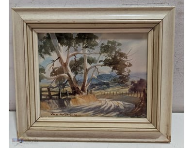 WATERCOLOUR LANDSCAPE WITH EUCALYPTUS TREE BY JACK...