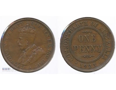 1923 AUSTRALIA KGV ONE PENNY SCARCE  



294223+43