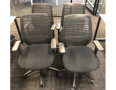 Office Chairs, with Wheels & Arm Rest, QTY 4.
