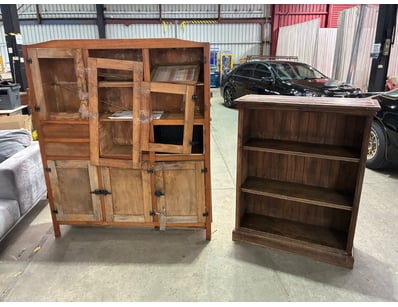 Cabinets,  2 x Timber Cabinets, Including Large Ti...