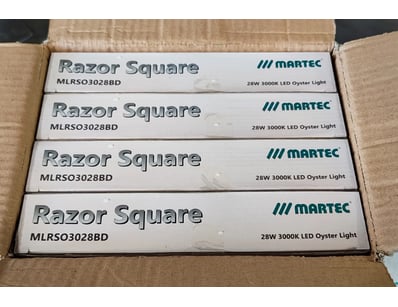 RRP $399.80 BULK LOT - 4 x Martec Razor Square LED...