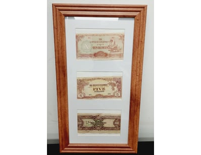 FRAMED JAPANESE GOVERNMENT INVASION CURRENCY COLLE...