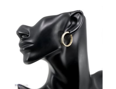 14K YELLOW GOLD, 1.95CT TDW DIAMOND, FILIGREE HOOP...