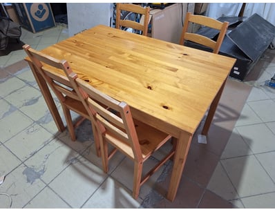 4-Seater Dining Table, Timber Style, Natural Finis...
