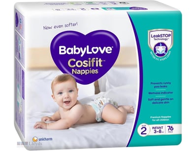 BabyLove Cosifit Nappies Size 2 (3-8kg) 228 Count ...
