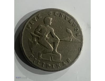 1945- FIVE CENTAVOS PHILIPPINES UNDER USA ADMINIST...