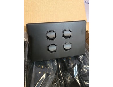 RRP $3300 Combined, 10A 4 Gang Wall Switch Slim Bl...