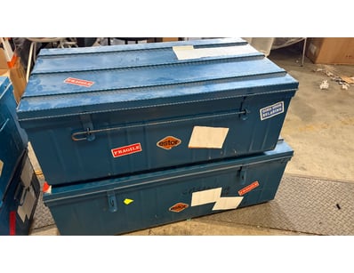 Pair of industrial storage box’s, one larger and s...