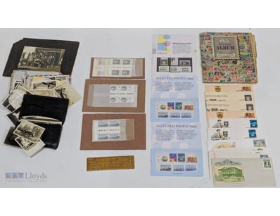 VINTAGE PHILATELIC COLLECTION WITH PHOTOGRAPHS AND...