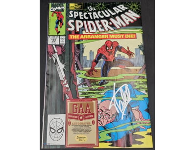 SIGNED "STANLEE" THE SPECTACULAR SPIDER-MAN #165 S...