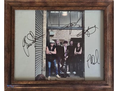 ACDC SIGNED FRAMED PHOTOGRAPH WITH CERTIFICATE OF ...