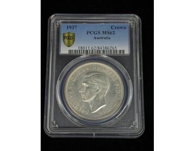 1937 PCGS GRADED ONE CROWN COIN, MS62

583075+5...