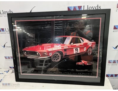1969 ALLAN MOFFAT TRANS-AM MUSTANG RACE CAR DISPLA...