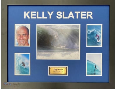 KELLY SLATER PERSOANLLY SIGNED 10" X 8" PHOTOGRAPH...