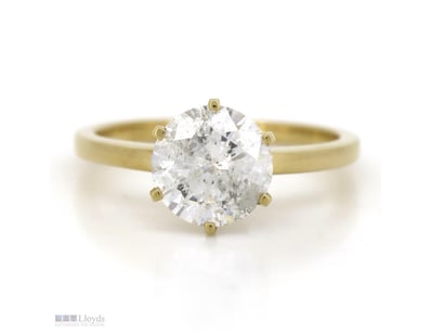 18K YELLOW GOLD, 2.03CT DIAMOND, SOLITAIRE RING.  ...