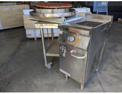 Commercial gas charcoal grill, Model CHA-1, stainl...