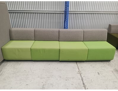 Modern modular seating system featuring four indiv...