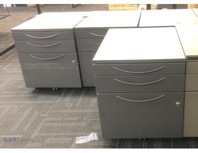 Steel mobile drawer pedestals, Grey. Qty 5