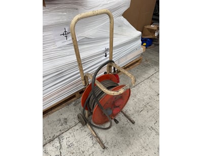 Industrial CEE power plug, mounted reel on trolly....