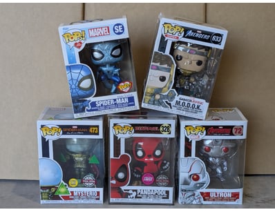 MARVEL FUNKO POP COLLECTION - 5 BOXED VINYL FIGURE...