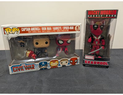 MARVEL FUNKO POP AND WACKY WOBBLER COLLECTIBLE FIG...
