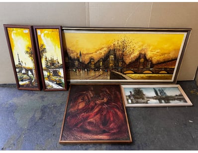 Artwork, assorted art pieces including framed pict...