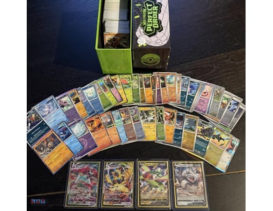 ASSORTED BULK POKEMON CARDS INCLUDING HOLOS, VMAX,...