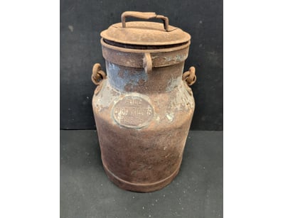 VINTAGE C.B. HURIGHTS PERTH MILK CAN WITH LID AND ...