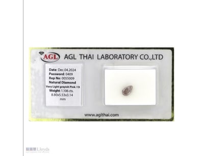 1.106CT CERTIFIED, NATURAL GREY/PINK DIAMOND     
...