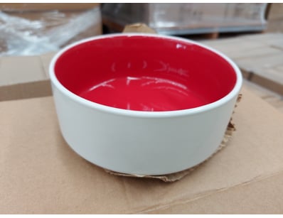 BOX LOT-QTY x24  Red/White Pet Bowl set


. Eac...