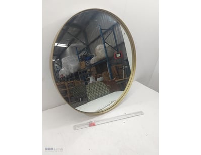 Vintage Style brass-framed 80cm x 80cm Round mirro...