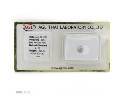 1.128CT CERTIFIED, NATURAL DIAMOND     

Round Bri...