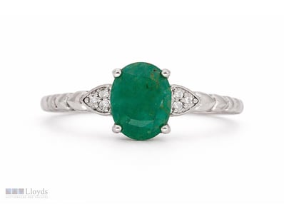 NATURAL ZAMBIAN EMERALD RING ON 925 SILVER - WITH ...