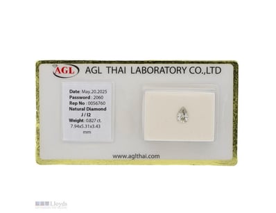 0.827CT CERTIFIED, NATURAL DIAMOND     

Pear Bril...