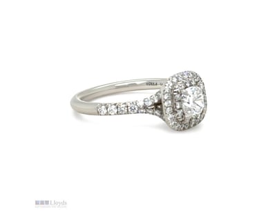 TIFFANY & CO. PLATINUM SOLESTE DIAMOND RING 0.94CT...