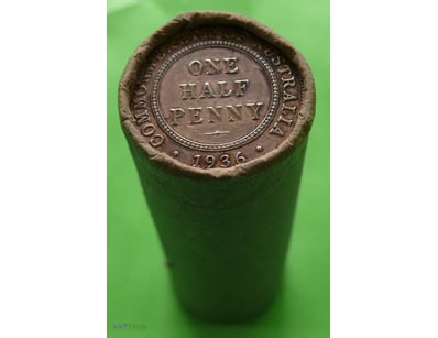 ROLL OF KGV AUSTRALIAN HALF PENNY, UNKNOWN MIX YEA...