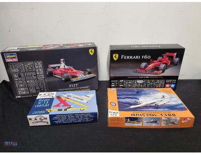 COLLECTION OF FOUR UNASSEMBLED SCALE MODEL KITS - ...