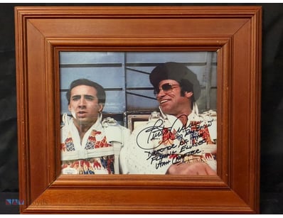 AUTOGRAPHED PHOTOGRAPH OF NICOLAS CAGE & ROY BACON...