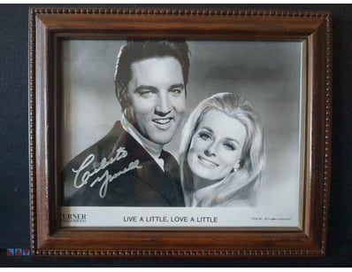 PHOTOGRAPH OF ELVIS PRESLEY WITH ACTRESS CELESTE Y...