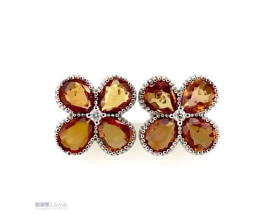 14CT WHITE GOLD, 2.97CT TSW CEYLON SAPPHIRE AND DI...