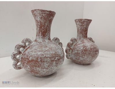 Pair of Chinese-style ceramic Vases with distincti...