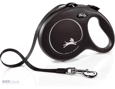 Flexi Classic Tape Retractable Dog Lead Black Larg...