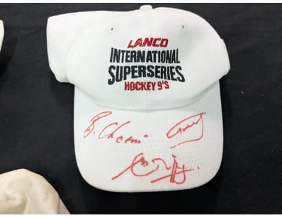 INTERNATIONAL HOCKEY SERIES HAT AUTOGRAPHED BY AND...