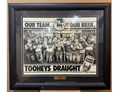 VINTAGE TOOHEYS DRAUGHT BEER ADVERTISING POSTER - ...