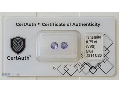 0.79CT NATURAL TANZANITE — BLUE ROUND CUT, VVS CLA...
